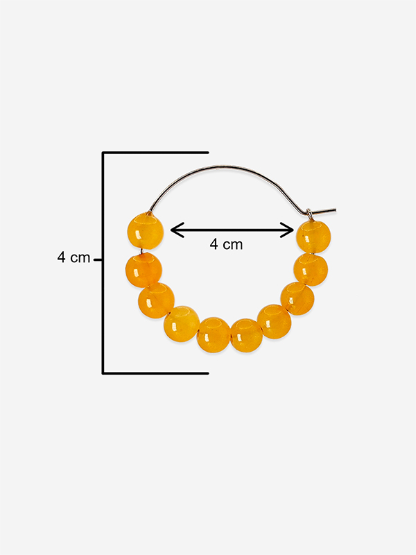 Yellow Crystal Stone Round Shape big size earrings for women - Image 4