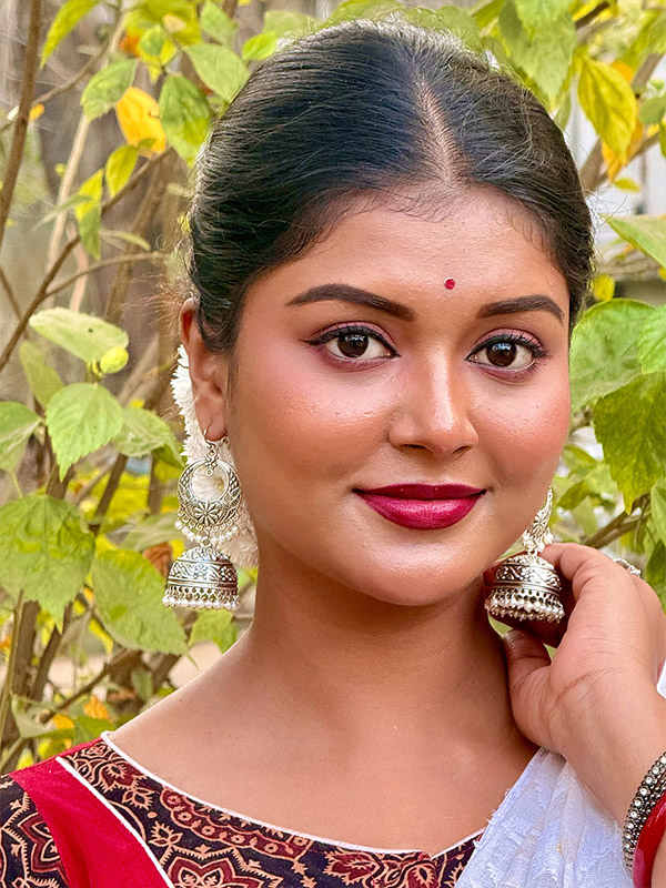 Antique Silver Long Jhumka Earrings | Big size (7.5cm) jhumki Pearl Jhumki Earring - Image 2